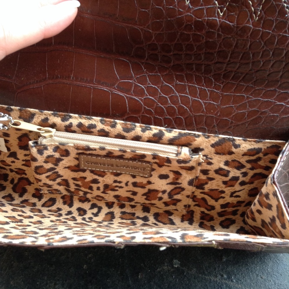 Chinese Laundry Metallic Patchwork Clutch Purse - image 8